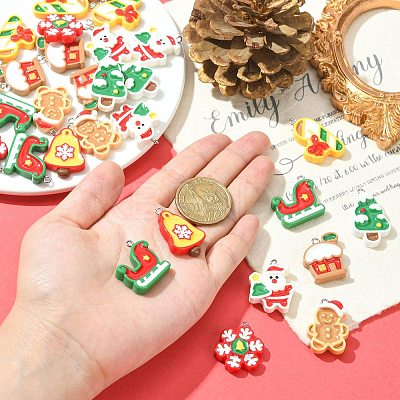 40Pcs 8 Styes Opaque Resin Pendants RESI-CJ0003-44-1