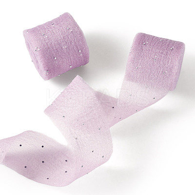 2Rolls Polyester Hot-fix Rhinestone Raw Edges Ribbon OCOR-TA0003-95C-1