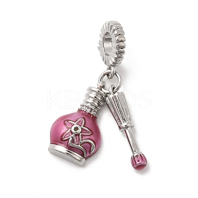 Brass Micro Pave Clear Cubic Zirconia European Dangle Charms KK-A278-08P-01-1