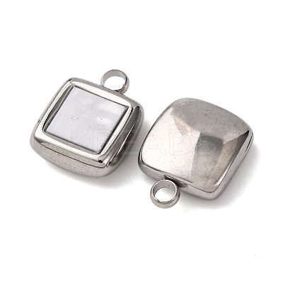 304 Stainless Steel Resin Pendants STAS-P406-15B-P-1