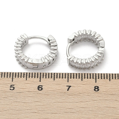 Brass Micro Pave Cubic Zirconia Hoop Earrings EJEW-M082-11P-1