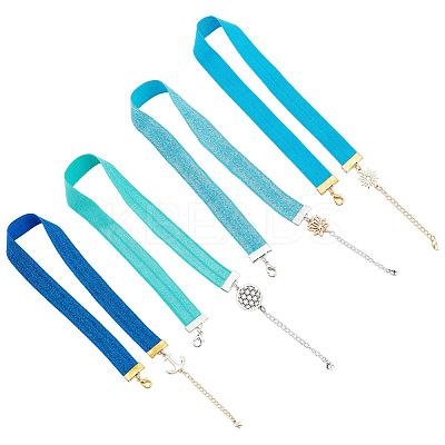 1 Set Nylon Elastic Ribbon Bookmark AJEW-FG0002-52-1