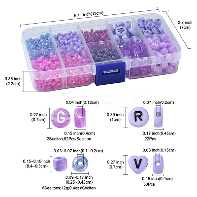 DIY Flat Round & Heart Acrylic & Glass Seed Beads Jewelry Making Findings Kits DIY-FS0006-43D-1