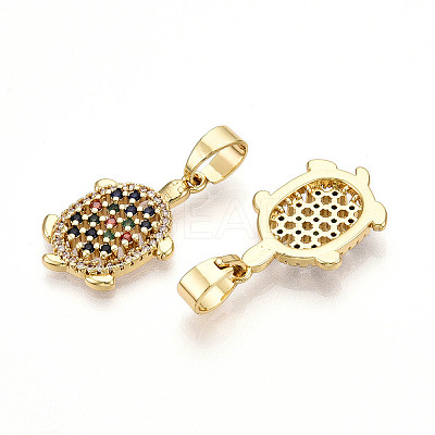 Brass Micro Pave Cubic Zirconia Pendants KK-N257-02G-1