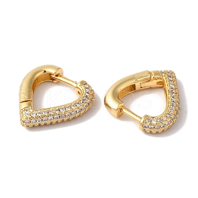Brass Micro Pave Clear Cubic Zirconia Hoop Earrings for Women EJEW-A110-05G-1