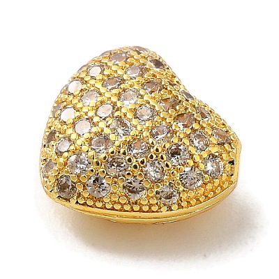 Brass Micro Pave Cubic Zirconia Beads KK-C072-30G-1