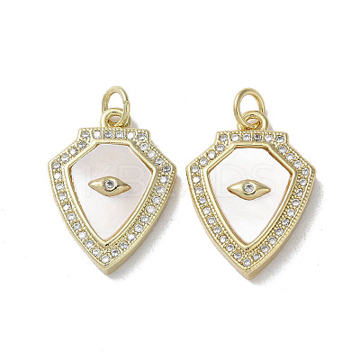 Brass Micro Pave Cubic Zirconia Pendants KK-G485-23B-G-1