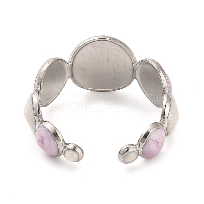 304 Stainless Steel Open Cuff Ring RJEW-F160-07P-02-1