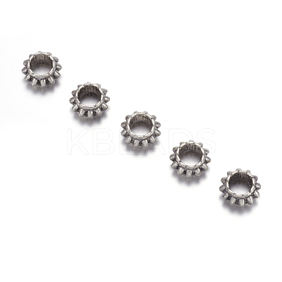 Antique Silver Alloy Rondelle Spacers Beads X-AB30-1
