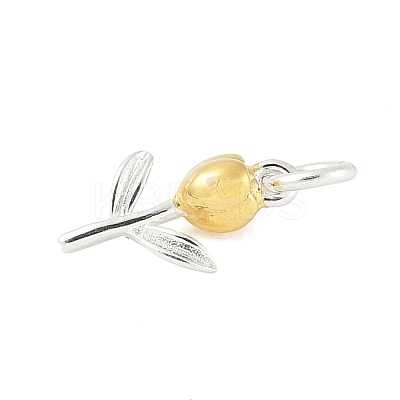 925 Sterling Silver Tulip Flower Charms STER-S011-01GS-1