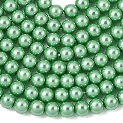 Eco-Friendly Dyed Glass Pearl Round Beads Strands HY-A002-6mm-RB008-1