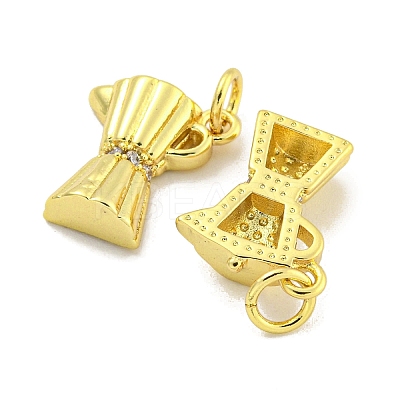 Rack Plating Brass Micro Pave Clear Cubic Zirconia Pendants KK-B091-36G-1