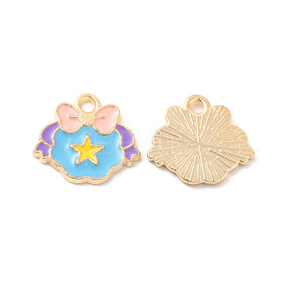 Light Gold Plated Alloy Pendants ENAM-T016-37LG-1