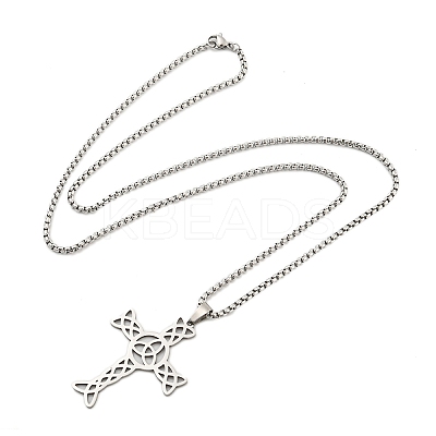 Non-Tarnish 201 Stainless Steel Pendant Necklaces NJEW-H030-05P-1