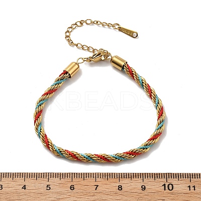 Twisted Nylon Cord Bracelets for Women BJEW-V007-01G-01-1