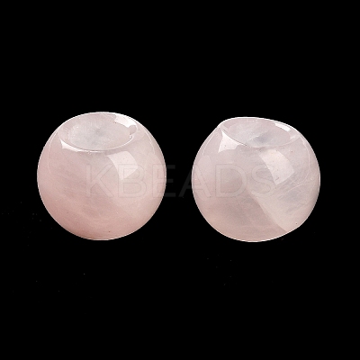 Natural Rose Quartz European Beads G-R488-01G-1