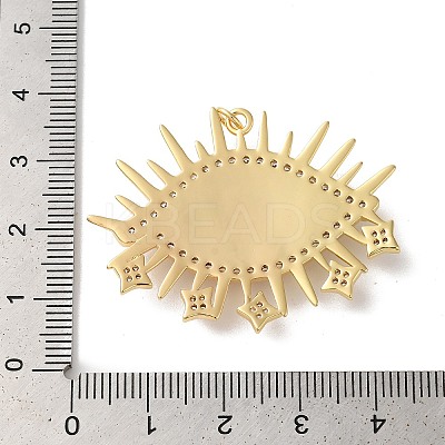 Rack Plating Brass Cubic Zirconia Pendants KK-G504-22G-01-1