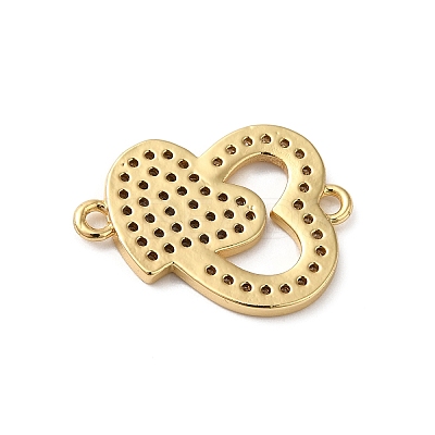 Rack Plating Brass Micro Pave Cubic Zirconia Connector Charms KK-O142-26G-1