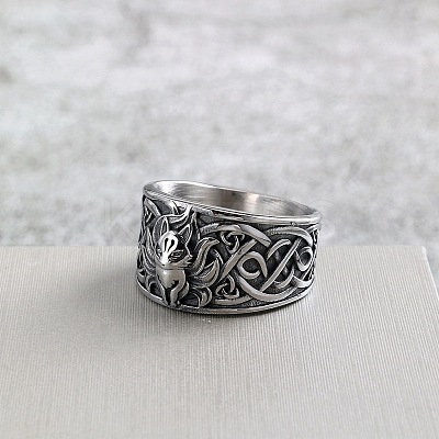 Retro 304 Stainless Steel Finger Rings for Men WGC3F58-01-1