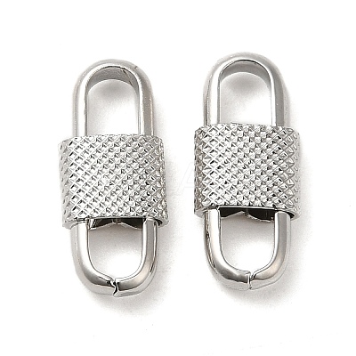 Rack Plating Brass Oval Link Connector Charms KK-Z033-03P-1