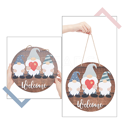 Printed Wooden Big Pendants WOOD-WH0115-04-1