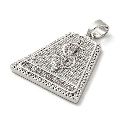 Brass Micro Pave Cubic Zirconia Pendants KK-P250-10P-1