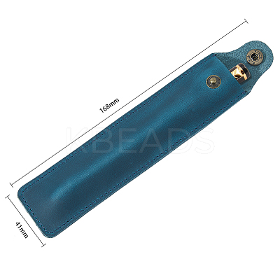 Crazy Horsehide Pen Sleeve Pouch AJEW-WH0314-16A-1