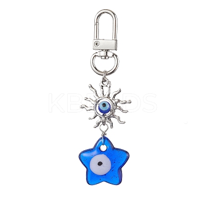 Evil Eye Lampwork Pendant Decorations HJEW-JM01997-04-1