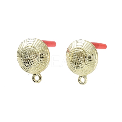 Rack Plating Golden Alloy Stud Earring Findings EJEW-B036-01G-01-1