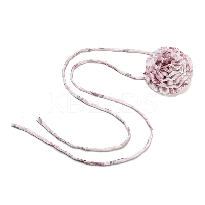 Flower Pattern Fabric Rose Tie Choker Necklaces for Women LS-NJEW-Z022-01E-1