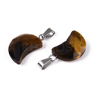 Natural Tiger Eye Pendants G-N349-02E-P-1