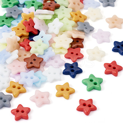 80Pcs 2-Hole Porcelain Buttons PORC-PJ0001-02B-1
