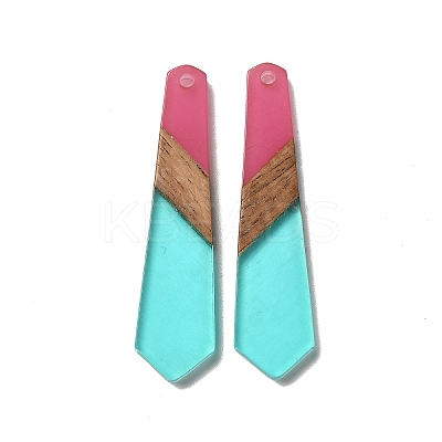 Opaque Resin & Walnut Wood Pendants RESI-D060-B-02-1