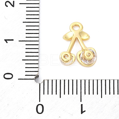 Brass Micro Pave Cubic Zirconia Charms KK-A240-02G-1