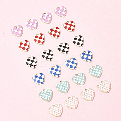 24Pcs 6 Styles Alloy Enamel Pendants ENAM-FS0002-37-1