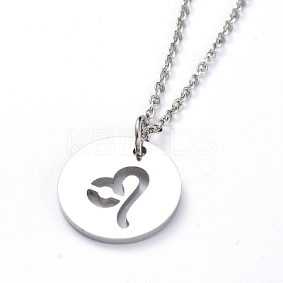 Non-Tarnish 304 Stainless Steel Pendant Necklaces NJEW-E147-04P-1