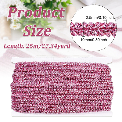 Sparkle Metallic Polyester Braided Lace Trim OCOR-WH0060-46A-1