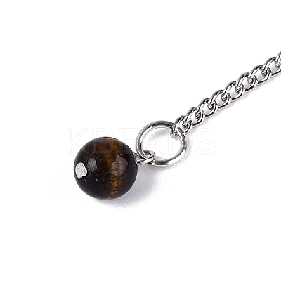 Natural Tiger Eye Dowsing Pendulum Pendants AJEW-N005-01B-1
