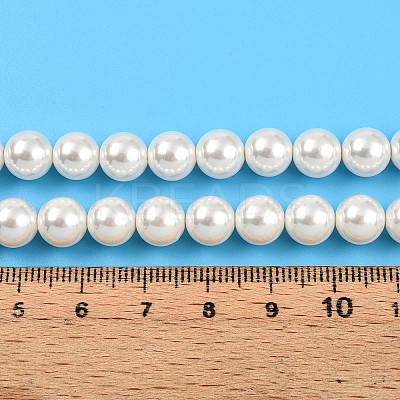 Baking Paint Pearlized Glass Pearl Bead Strands HY-N002-8mm-A11-1