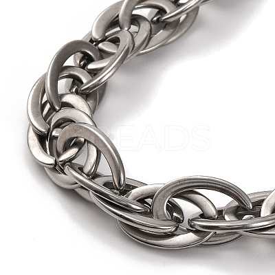 201 Stainless Steel Oval Rope Chain Necklace NJEW-F222-32P-1