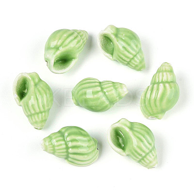 Handmade Printed Porcelain Beads PORC-T133-01C-01-1