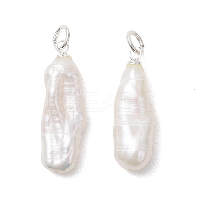 Natural Baroque Keshi Pearl Pendants PALLOY-JF04918-1