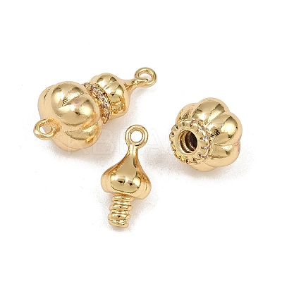 Brass Micro Pave Cubic Zirconia Screw Clasps LS-KK-C136-03G-1