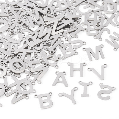 104Pcs 26 Styles Stainless Steel Letter Connector Charms FIND-TA0008-42-1