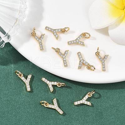 SHEGRACE Brass Micro Pave Clear Cubic Zirconia Pendants XGRQ29617-394G-Y-1