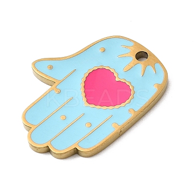 304 Stainless Steel Enamel Pendants STAS-Z179-15G-1