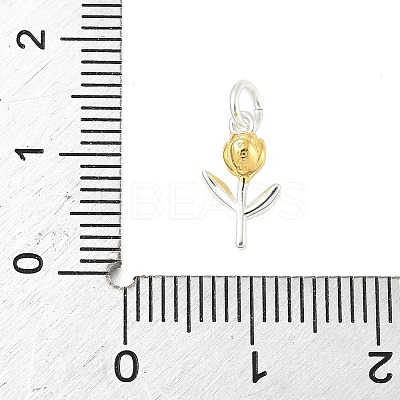 925 Sterling Silver Tulip Flower Charms STER-S011-01GS-1
