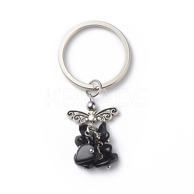 Natural Gemstone Angel Pendant Keychain KEYC-JKC00382-1