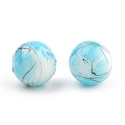 Drawbench & Baking Paint Glass Beads Strands GLAA-S176-16mm-02-1
