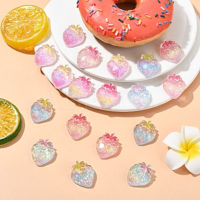 25Pcs 5 Colors Transparent Resin Fruit Decoden Cabochons RESI-CJ0004-16-1